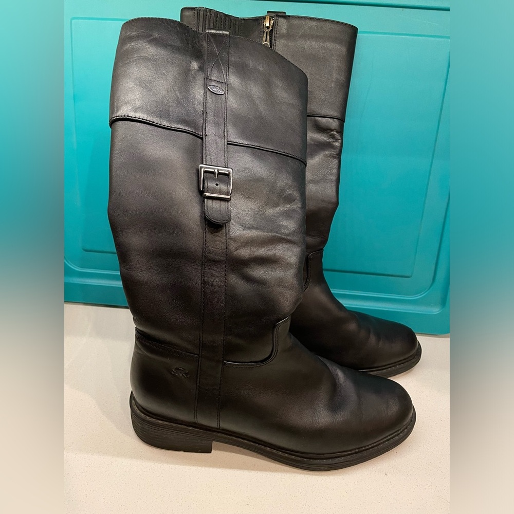 Denver Hayes Black Leather Knee-High Boots